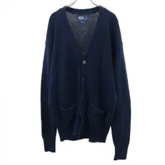 ポロバイラルフローレン 長袖 Vネック 二ット カーディガン L ネイビー Polo by Ralph Lauren メンズ