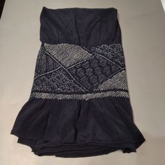（59）中古　兵児帯　正絹　濃紺色 ※お色味は大変難しい為現物優先でお願いします。／大人　通年用　着物初心者向