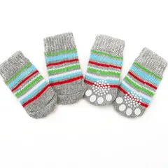 ☆ グレー.ボーダー ☆ ペット靴下L ☆ ペット 靴下 ソックス yapetsocks2528 犬 滑り止め 靴下 犬用 ソックス 犬用靴下 犬用ソックス フットカバー くつ下 くつした ペット用 小型犬用 いぬ イヌ ペット靴下 ペットくつした