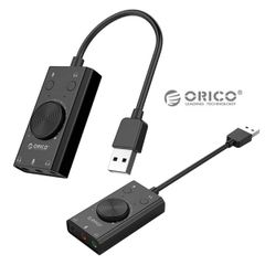 ORICO SC2-BK オーディオカード USBサウンドカード ステレオ マイクオーディオジャック 自由ドライバー (C)