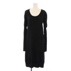 ジョンスメドレー JOHN SMEDLEY ニット ワンピース ひざ丈 長袖 ウール M 黒 /BMのサムネイル