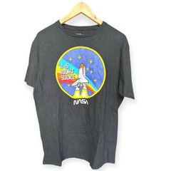 NASA Tシャツ Lサイズ US古着 スペースシャトル ロケット プリント 企業T ブラック 80s 00s 古着 y2k