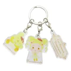 【メール便】Yes！ プリキュア5 GoGo！xサンリオキャラクターズ キーリング 3連アクリルキーホルダー キュアレモネードxポムポムプリン バンダイ 3チャーム キャラクター グッズ 