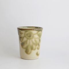 やちむん・花紋フリーカップ（緑）