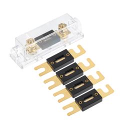 【数量限定】X AUTOHAUX 1セットの車用1/0 2 4 AWGワイヤー入出力ANLヒューズホルダーと400AのANLヒューズ5個