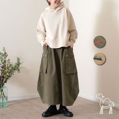 【ゑとらんぜ】ミリタリーアーミーカーゴ系ボックスポケット付バルーンスカート