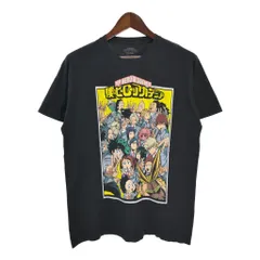 僕のヒーローアカデミア 半袖Ｔシャツ アニメ キャラクター ブラック(メンズ L)中古 古着 T7594