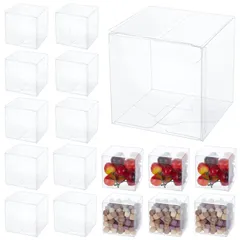 【残りわずか】ケース クリアギフトボックス 小物入れ PVC透明プラスチックケース プレゼントケース 30個7x7x7㎝ ラッピングボックス BENECREAT