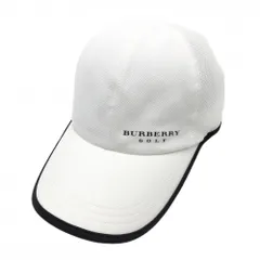 【超美品】バーバリー メッシュキャップ 白×ネイビー ロゴプリント  ゴルフウェア BURBERRY GOLF