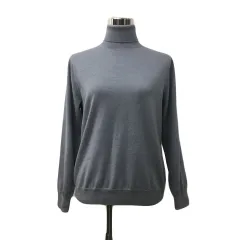 グリーンレーベルリラクシング ユナイテッドアローズ green label relaxing セーター ニット プルオーバー タートルネック メランジ 無地 ウール 長袖 S 青 グレー ブルー