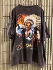 Old Indian Print T-Shirt インディアン　プリントTシャツ　カットソー