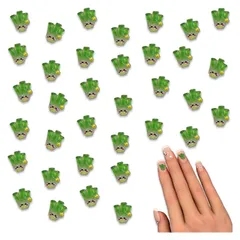 ネイルパーツ 野菜 ネギ 8ｍｍ 食べ物 50個 緑 混色 顔 3D ねぎ 葱 花 ミニ カボション 食品サンプル レジン デコパーツ アクセサリー ハンドメイド 手芸 パーツ BD4076
