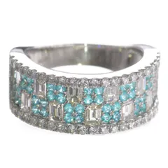 指輪 レディース パライバトルマリン リング プラチナ ダイヤモンド Pt950 幅広 刻印入り 鑑別書付き 日本製【人気アイテム】【アクセサリーマート/メルカリShops店】