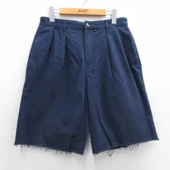 W31/古着 トミーヒルフィガー ブランド ショート チノ パンツ ショーツ チノパン メンズ 90s コットン 紺 ネイビー 25may15 中古 ボトムス 