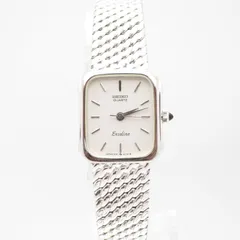 【新品電池】エクセリーヌ セイコー レディース腕時計 ブレスレットウォッチ 1221-5090 シルバー PDP(パラジウムメッキ) レクタングル タンク ドレス パーティー