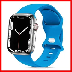 【送料無料 】サーフブルー_42mm/44mm/45mm/49mm M/L THWALK コンパチブル Apple Watch バンド ベルト 柔らかいシリコン