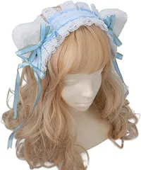 GTM Smith 猫耳カチューシャ ヘッドドレス ヘアバレッタ 可愛い 髪飾り コスプレ( 水色)