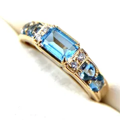 tatu産アクアマリン/リング/IRODORI STONE/K18YG9号