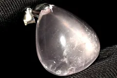 【１点物】シルバー925◇マダガスカル産 スターローズクォーツ　26x22mm　ドロップ ペンダントトップ パワーストーン 天然石 _PC4125