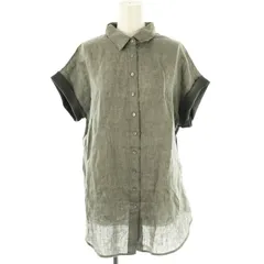 ネミカ NEMIKA リネン 切替 半袖 シャツ 9 グレー /HK ■OS