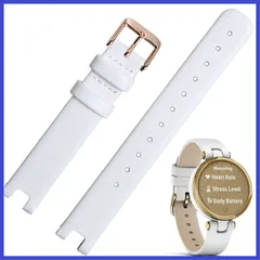 本革バンド 対応Garmin（ガーミン） Lily 交換バンド Garmin Lily レザーバンド 革製 本物のスキン 軽量 素敵 4色 男女通用 快適なデザイン ガーミン Lily 交換ベルト（ ホワイト）