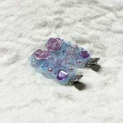 【No.22】前髪クリップ ホイップデコ 水色