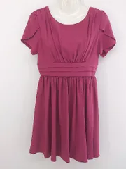 ◇ CUI YING スイエイ フォーマル フレンチスリーブ ミニ ワンピース サイズL ピンク レディース P  【1210240001708】