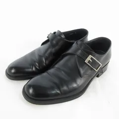 ジャンニヴェルサーチ ヴェルサーチェ GIANNI VERSACE ビジネスシューズ モンク レザー 黒 ブラック 8 約26ｃｍ 革靴のサムネイル
