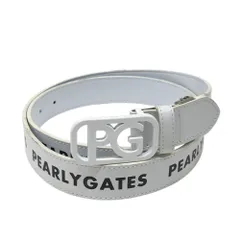 PEARLY GATES パーリーゲイツ ゴルフ ホワイトベルト 美品！ PEARLY GATES パーリーゲイツ ベルト 白 ロゴ刺しゅう メンズ