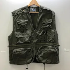 Outdoor Vest/アウトドアベスト ハンティングベスト カーキ YoYoジップ ドローコード メンズ L カーキ