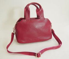 アキロン×Donobanコラボ】 2wayレザーラウンドボストンBAG レッド
