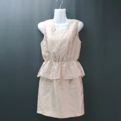 ◇ fray i.d 光沢感 エレガント 上品 スタイルアップ パーティー ひざ丈 ワンピース サイズ1 ベージュ レディース E  【1307260061352】