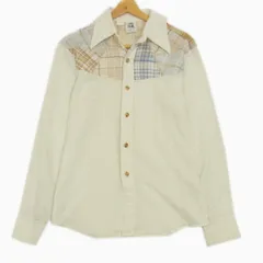 美品 70年代 ヴィンテージ◇KENNINGTON 花柄 パッチワーク柄 キルティング ヨーク切り替え 長袖シャツ ケニントン メンズ