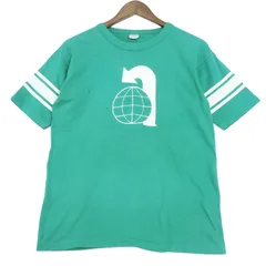 70年代 USA製 Champion チャンピオン フットボールTシャツ バータグ エメラルドグリーン (メンズ X-LARGE) 中古 古着 A4394