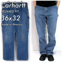 USA製 CARHARTT シングルニー 美色 フェード グレージュ W36 シングル