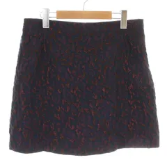 タラジャーモン  TARA JARMON フレアスカート ミニ ジャガード 総柄 40 L 紺 ネイビー 紫 パープル 赤 レッド /NW28のサムネイル