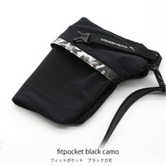 ✨【新品/美品】登山サコッシュ　Fitpocket（フィットポケット）ブラック迷彩　ワンダーピークス　Wonderpeaks  ULサコッシュ ウルトラライト ウェストバック　サコッシュ