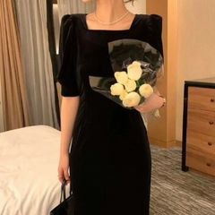 【特別な日に】高見え 着やせ 結婚式お呼ばれ 入学式 卒業式 誕生日 レディース きれいめ  L  キャバドレス キャバ嬢 夜職 ラウンジ クラブ  ロング ワンピース 長袖 デート ナイトドレス  ロングスカート 上品  レディース
