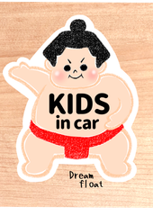 キッズインカー.ベビーインカー.チャイルドインカー【お相撲さん.赤】マグネットタイプ/シールタイプ/吸盤タイプ