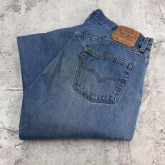 90s　USA製　リーバイス501　刻印553　デニムパンツ　古着　水色　W34