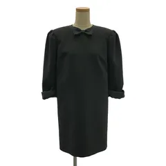 【新品】  miu miu / ミュウミュウ | grain de poudre mini dress シルク混 リボン ミニ ワンピース | 38 | ブラック | レディース
