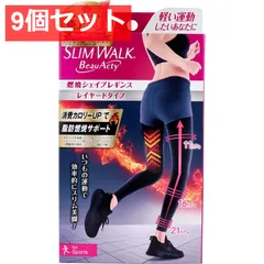 9個セット スリムウォーク ビューアクティ 燃焼シェイプレギンス ブラック M-Lサイズ