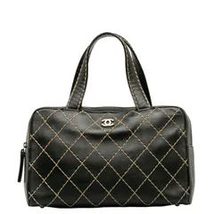 シャネル ココマーク ワイルドステッチ ハンドバッグ ボストンバッグ ブラック レザー レディース CHANEL【1-0135114】のサムネイル