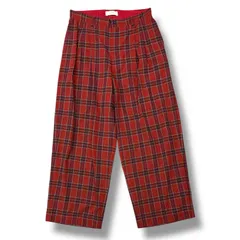 FACETASM 18SS TUCK CHINO PANTS タックチノパンツ チェック柄 トラウザー ファセッタズム RB-PT-M09 レッド系 4 96736A7