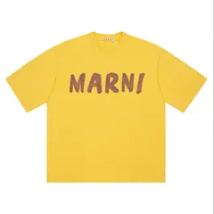 安い店新品 48 21ss MARNI アーチ ロゴ Tシャツ ネイビー 1075 Tシャツ/カットソー(半袖/袖なし)