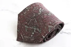 ランセル ブランド ネクタイ シルク 総柄 小紋柄 メンズ パープル LANCEL 【中古】