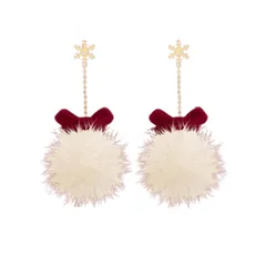 【数量限定】可愛い レディース レディース アクセサリー レディース ふわふわ プレゼント 毛玉 大人 スノーフレーク イヤリング 上品 スタッド エレガント ピアス ピアス シンプル ロングチェーン フェミニン 揺れる