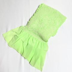 帯揚げ　黄緑　中抜き絞り