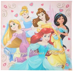 【在庫処分】保育園 幼稚園 入園入学準備 入園入学グッズ 小学校 キャラクター ハートキラキラ 女の子 プリンセス ディズニー 2065038400 ハンカチ 丸眞