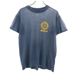 80s 90s オールド OWEGO,N.Y. 半袖 Tシャツ ネイビー シングルステッチ メンズ 古着